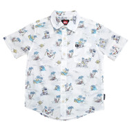 Quicksilver Boys White Beach Short Sleeve Button-Down Woven Shirt