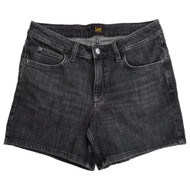 Lee Womens Thunder Black Mid Rise 5In Inseam Denim Shorts With Pockets