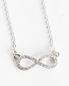 SILVER SHIMMERY INFINITY PENDANT