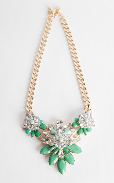 CRYSTAL JEWEL FLORAL NECKLACE