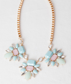 PASTEL CABOCHON STATEMENT NECKLACE
