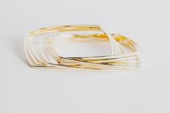 STACKABLE SQUARE  GOLD BANGLE SET