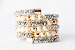 TWO TONE BEADED BRACELET