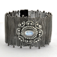 MESH VICTORIAN MOON STONE BRACELET