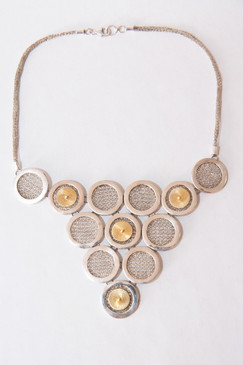 PLATEADO-GOLD MESH COIN NECKLACE