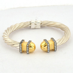 SILVER GOLD GRECO ROPE BANGLE