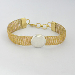 GOLD AND SILVER MESH BRACELET