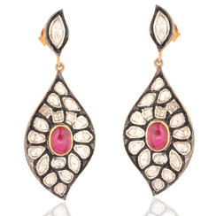RUBY SPARKLE CHANDELIER EARRINGS