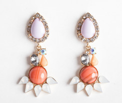 ROUND SPIKE GEM EARRINGS