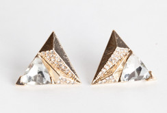 TRIANGLE CRYSTAL STUD EARRINGS