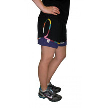 Cancer Awareness Multi Colored Ribbon Exercise Shorts by Live for Life