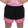 Breast Cancer Awareness Exercise Shorts by Live for Life in black and pink