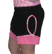 Breast Cancer Awareness Exercise Shorts by Live for Life in black and Pink
