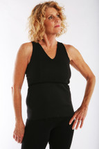 Softee by Ladies First  Black Softee Vee  V-neck tank for patient comfort immediately after surgery