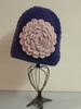 Cancer Girl, LLC - Black Knit Hat with pink knit flower 
