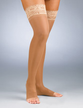 Activa Sheer Therapy Open Toe Thigh High with Lace Top 15-20 mmHg