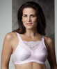 Trulife Jessica Cami Style Lace Accent Mastectomy Bra. Colors come in White, Nude, Powder Pink, and Black
