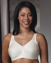Trulife Kate Embroidered M-Frame Soft Cup Mastectomy Bra in White, Nude, and Black colors.