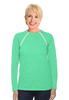 Chemo|Port-Accessible Women's Long Sleeve Shirt by Comfy Chemo in Aqua Green 