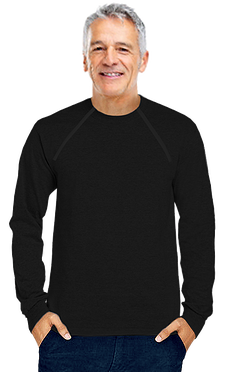 Men's Black Port-Accessible Long Sleeve Chemo Shirt by Comfy Chemo 