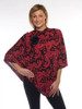 Coral & Black Floral Print Port Accessible Poncho by Wrapped in Love. Choose Hat Only, Poncho Only or Hat & Poncho Set