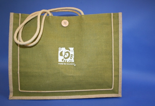 Ready For Recovery Eco-Friendly Canvas Tote  in green and Khaki