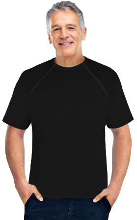 Men's Black Short Sleeve Chemo|Port-Accessible Shirt by Comfy Chemo 