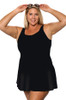 Princess Mastectomy Swimdress in Solid Black in Women's Sizes by T.H.E.
