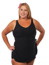 Classic Mastectomy Sarong Sheath in Black in Women's Sizes by T.H.E.  