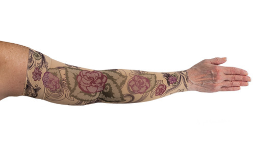 Lymphedivas Compression Arm Sleeve Begonia Pattern