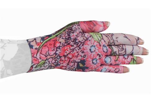 Lymphedivas Compression Glove Bloomin' Betty Dark Pattern