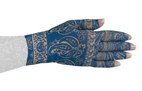 Lymphedivas Compression Glove Blue Bandit Pattern