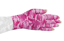 Lymphedivas Compression Glove in Camouflage Pink Pattern