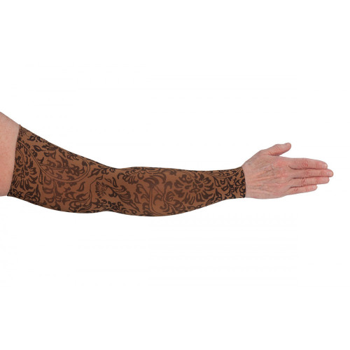 Lymphedivas Compression Armsleeve for lymphedema - Damask Mocha pattern