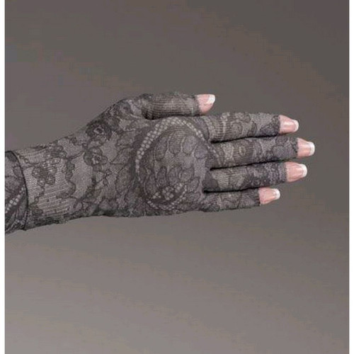 Lymphedivas Compression Glove - Midnight Lace Pattern