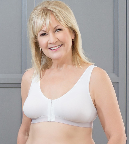 American Breast Care Mastectomy Post-Surgical/Leisure Bra in beige & white