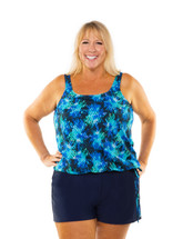 T.H.E. Blouson Mastectomy Swim Top Separate in Jazzy Jewels Print - Women's Sizes