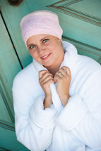 Comfort Sleep Cap for Cancer Patients by Hats with Heart in Light Pink