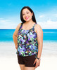 THE Mastectomy Blouson Swim top separate in Tropical Heaven print - mastectomy swimsuit