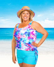 Plus size mastectomy swim top