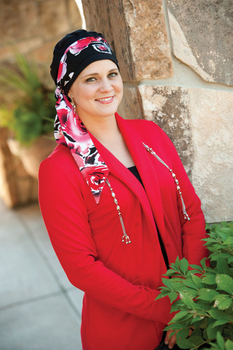 3 Seam Turban Cap for chemo patients by Hats with Heart in Black