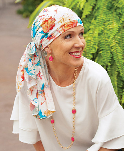 Brooklyn Pre-Tied Scarf for chemo patients, alopecia and hair loss