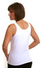 Backview image of WearEase Dawn Post Surgical Camisole in white, nude, and black 