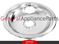 OEM Stove Range Cooktop 8" Chrome Drip Pan Bowl Replaces Whirlpool Maytag # 19950043 19950016