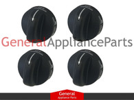 4x ClimaTek Stove Oven Range Power Burner Knobs Replaces Whirlpool Estate # 8273103 8273107 8273111