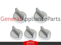 ClimaTek Stove Oven Burner Control Knob (5 Pack) Replaces Whirlpool # W10698166 W10594481