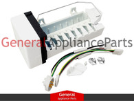 ClimaTek Refrigerator Rep Icemaker w/Harness Replaces Whirlpool Maytag Kenmore # W10190981 W10122533