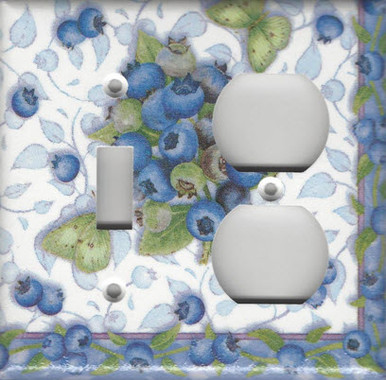 Blueberries & Butterflies - Double Combo Switch & Outlet