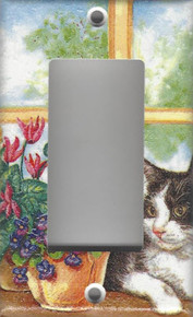 Black & White Cat in Window - GFI/Rocker