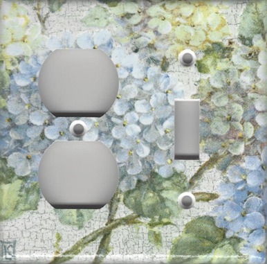 Hydrangea Branch - Double Combo Outlet & Switch
